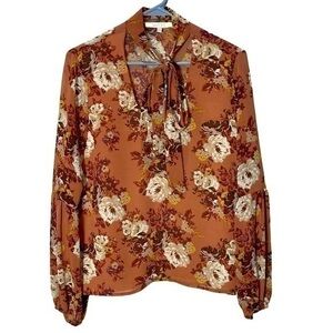 WAYF Women’s Floral Print Blouse Top Size S